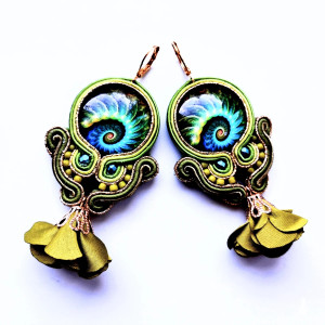 Seaweed kolczyki sutaszowe