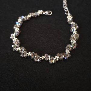 Delikatna Bransoletka z Kryształków Black Diamond