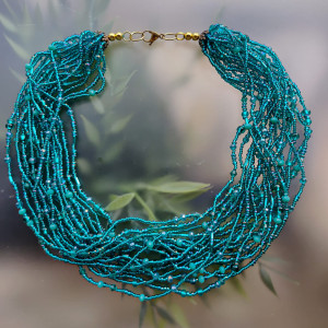 Naszyjnik Korale Szkło Emerald Zielone