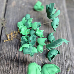 Klipsy zielone kwiaty