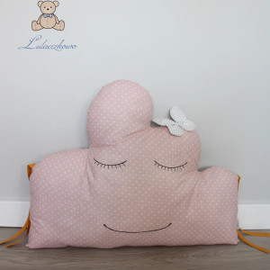 Poduszka dziecięca chmurka, jasny róż, ochraniacz do łóżeczka