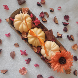 Świece sojowe - dynie - w zestawie 3 sztuki