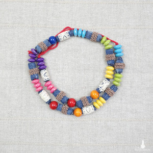 6019  Kolorowy Naszyjnik Boho Chic - Upcykling w Modzie!