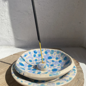 PALOLOPULI DUET podstaweczka pod kadzidełko wraz z talerzykiem