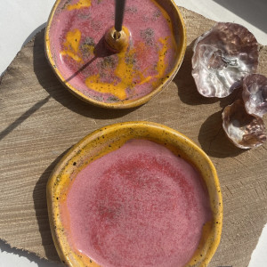 PALOLOPULI DUET podstaweczka pod kadzidełko wraz z talerzykiem