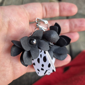 Klipsy czarno białe