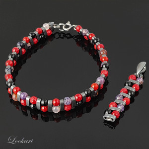 Komplet z kamieniami naturalnymi