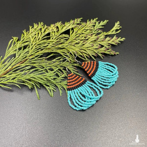 Kolczyki pętelki turkusowe #960