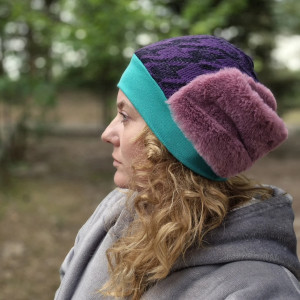 Czapka patchworkowa codzienna