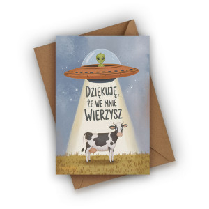 Kartka okolicznościowa- Dziękuję, że we mnie wierzysz