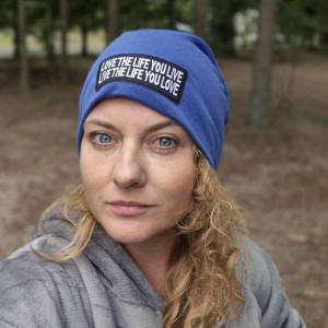 Czapka niebieska z nadrukiem smerfetka