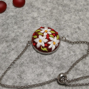 Ręcznie haftowana bransoletka  MALIBU  stal szlachetna