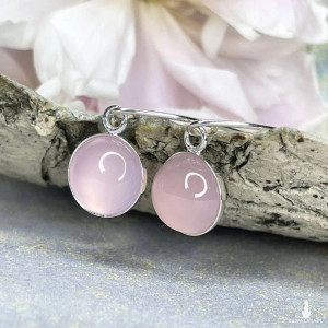 Minimalistyczne kolczyki z agatami na długich biglach a1071