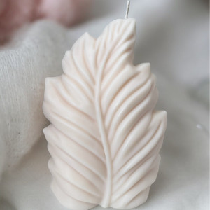 Świeca sojowa duży liść dekoracja handmade home