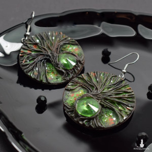 "Magic Forest" leśne kolczyki z kryształami