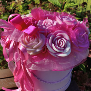 Candle Flower box XXLróże wykonany z naturalnych świec sojowych