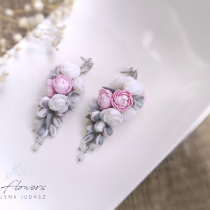 Kolczyki z peoniami i różami