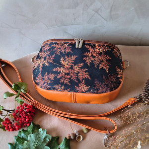 Nerkotorebka/ torebka liście paproci z rudym