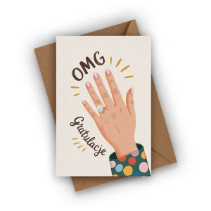 Kartka z okazji zaręczyn- OMG! Gratulacje!