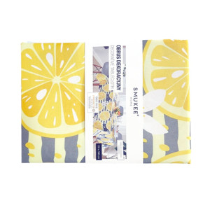 nowy obrus z nadrukiem w cytryny, plamoodprny obrus 110x160, cytryny obrus plamoodporny 110x160, owoce obrus 160x110, cytrusy obrus żółto szary, boho obrus dekoracyjny