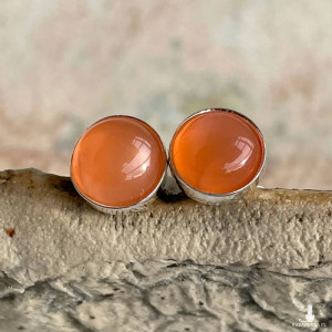 Srebrne sztyfty z kamieniem księżycowym d153