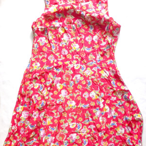 vintage sukienka perkins dorothy, czerwona sukienka dorothy perkins, boho sukienka w kwiaty, boho tunika xl, xl sukienka na ramiączkach, kolorowa sukienka