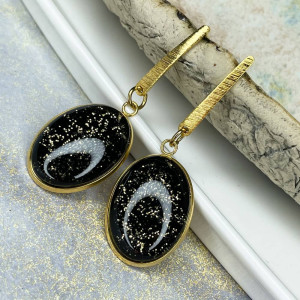 Pozłacane kolczyki w stylu artdeco e18/m5