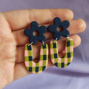 Kolczyki z gliny polimerowej kwiaty