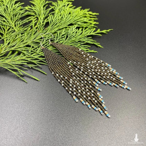 Kolczyki nakrapiane brązowe #996