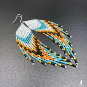 KOLCZYKI KORALIKOWE ETNO - BIAŁE #812