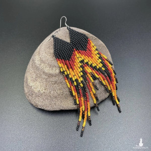 KOLCZYKI KORALIKOWE ETNO - OGNISTE #817