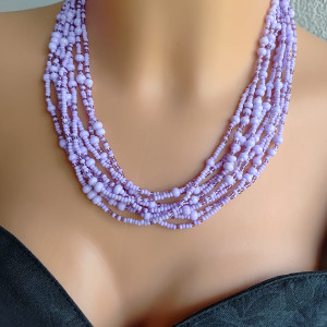 Naszyjnik Fioletowe Koraliki nasz25.117