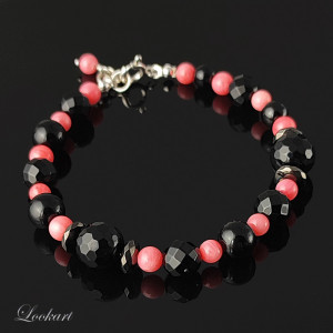 Bransoletka róż i czerń