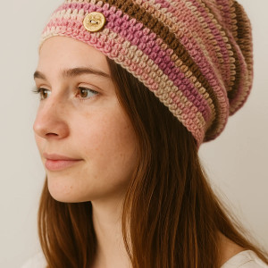 Kolorowa czapka wiosenna przejściowa cienka all season S/M