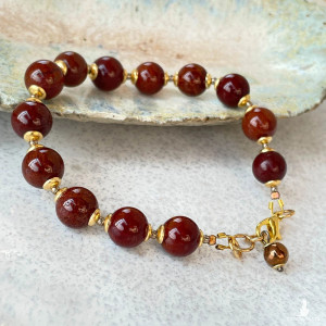 Jesienna bransoletka z brązowym turkusem c1102