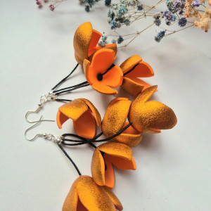 Kolczyki pomarańczowe kwiaty