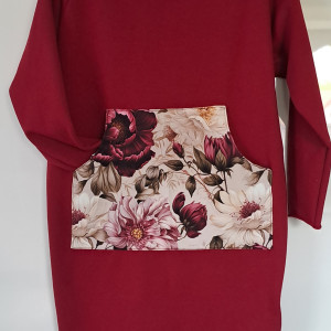 Sukienka. Piwonia bordo.