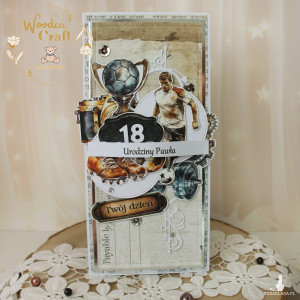 Męska kartka dla piłkarza, fana piłki nożnej, 18 urodziny GOTOWA