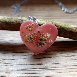 Komplet Wisiorek i Kolczyki z żywicy epoksydowej - KOPERKOWE LOVE