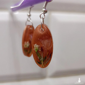 Komplet biżuterii - Wisiorek i kolczyki z żywicy epoksydowej - ETERIA