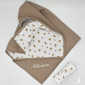 Kocyk bawełniany z haftowanym imieniem dla dziecka