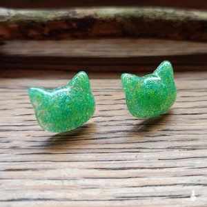 Kolczyki z żywicy epoksydowej - KOCIA FURIA #1