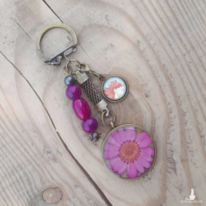 Brelok do kluczy, torebki, plecaka - PINK CHAMOMILE