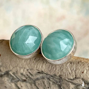 Okrągłe sztyfty z amazonitem drobinki d177