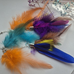 Kolczyki kolorowe pióra boho