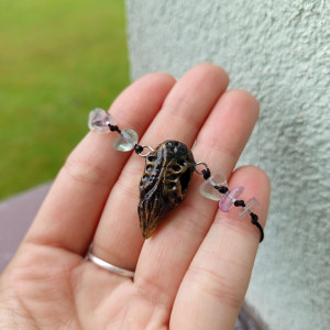 bransoletka z czaszka z fluorytem. idealna na prezent, magic, fantasy, goblincore, fairycore