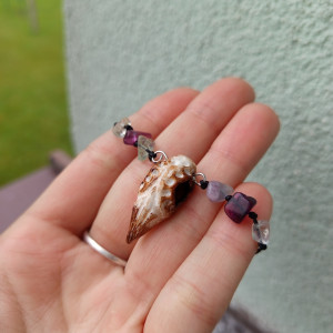 bransoletka z czaszka z fluorytem. idealna na prezent, magic, fantasy, goblincore, fairycore