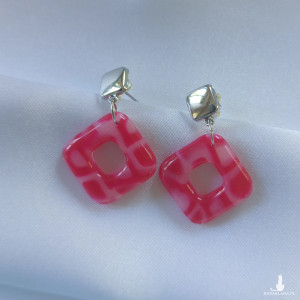 "Liwia"- kolczyki z gliny polimerowej.