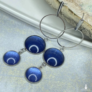 Długie kolczyki w perłowych odcieniach błękitu Feza e4/m33