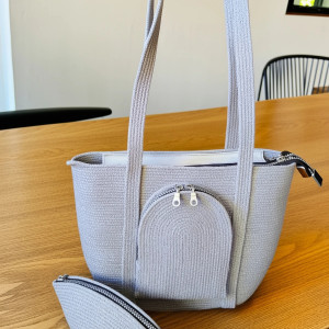 torebka ze sznurka, szyta, zaimpregnowana+ bonus kosmetyczka